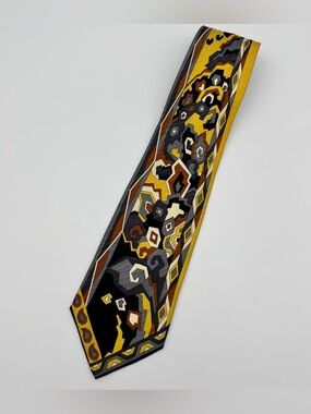 Vitaliano Pancaldi Mens 100% Silk Necktie Italy Luxury Multi Color Abstract VTG